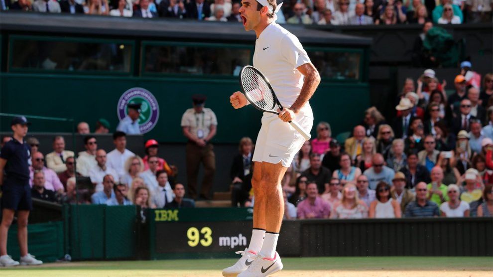 Federer celebra su pase a semifinales