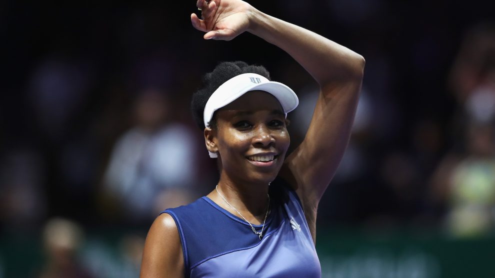 Venus Williams celebra su pase a la final de Singapur