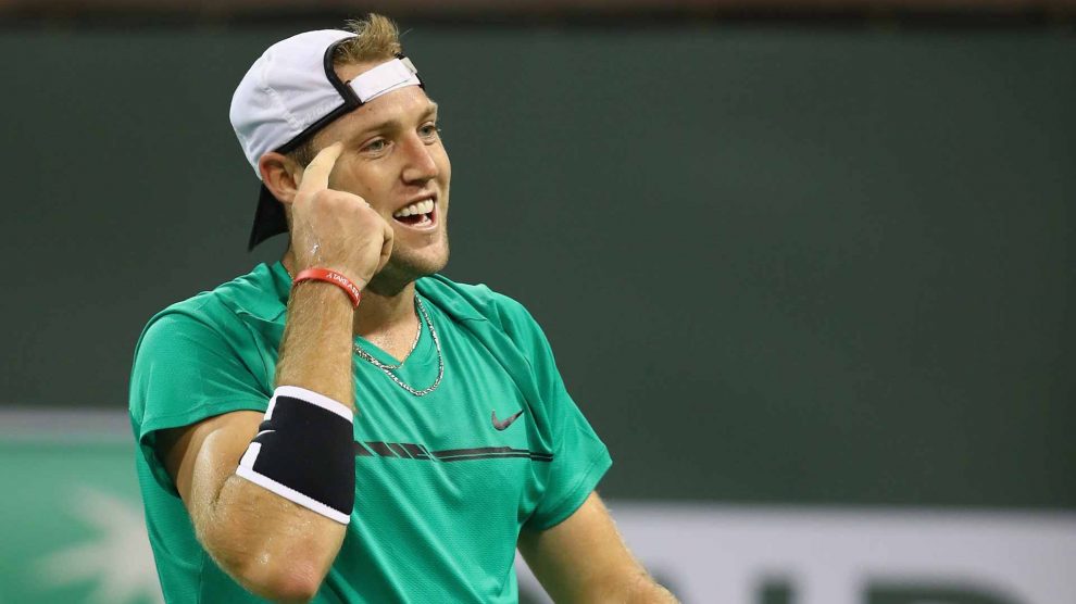 Jack Sock sonríe irónicamente