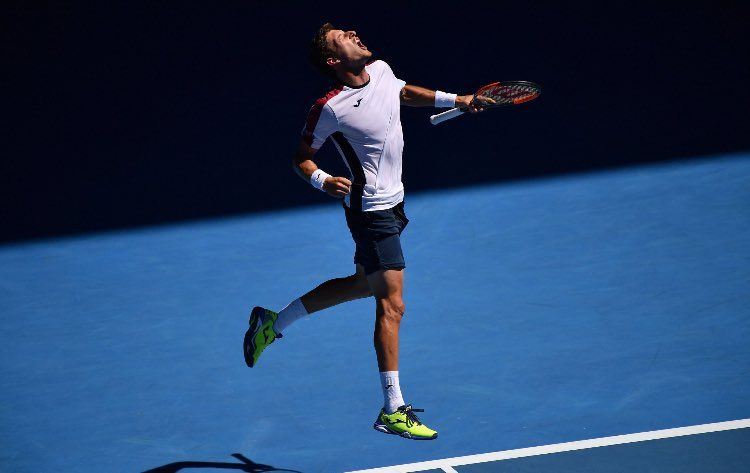 Pablo Carreño celebra la victoria en el Open de Australia