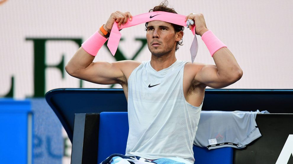 Nadal en el debut del Open de Australia 2018