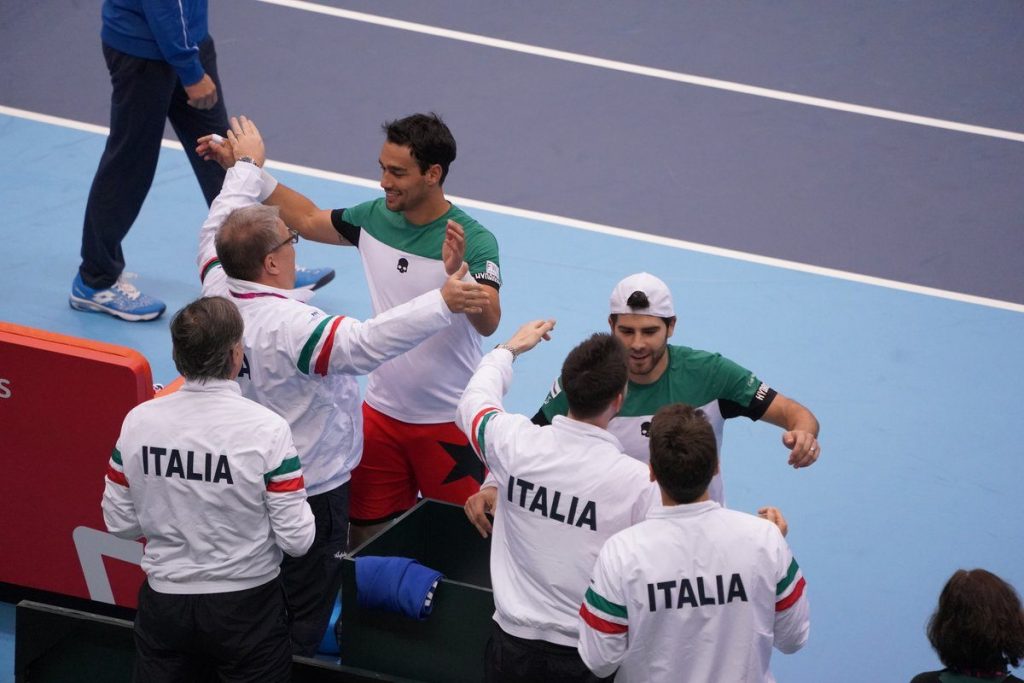 Fognini y Bolelli celebran el triunfon de Italia ante Japón