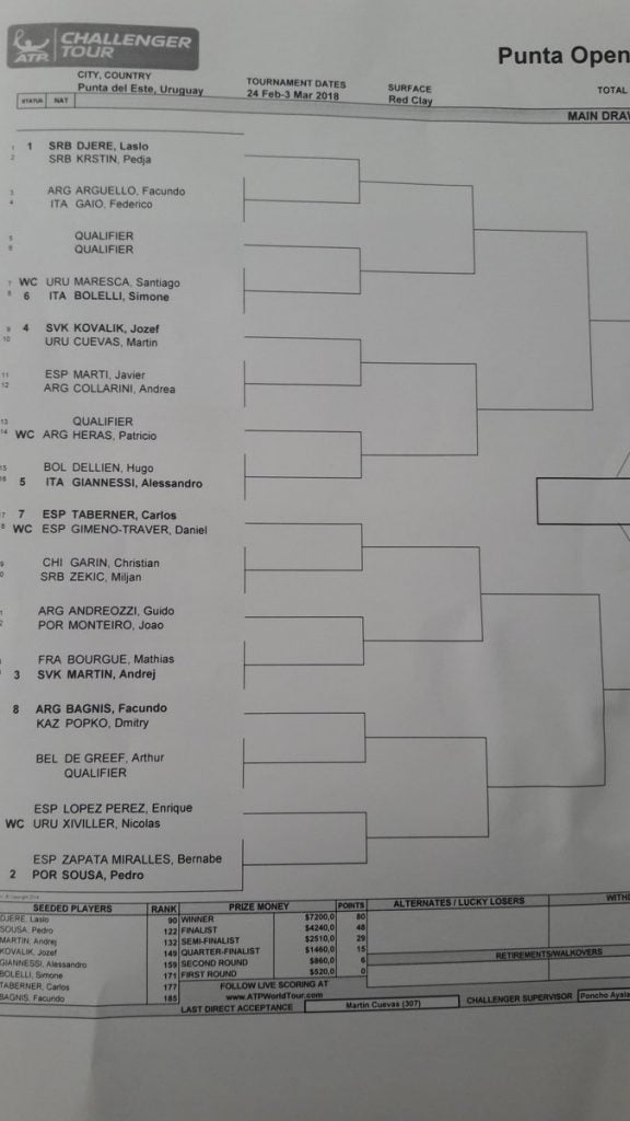 Cuadro Challenger Punta Open 2018