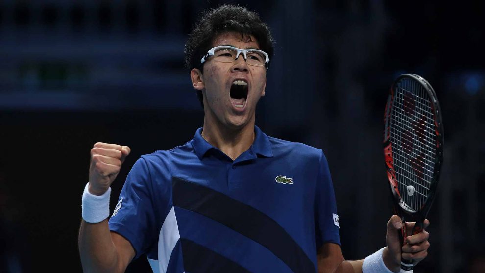 Chung celebra una victoria en las Nitto ATP Finals