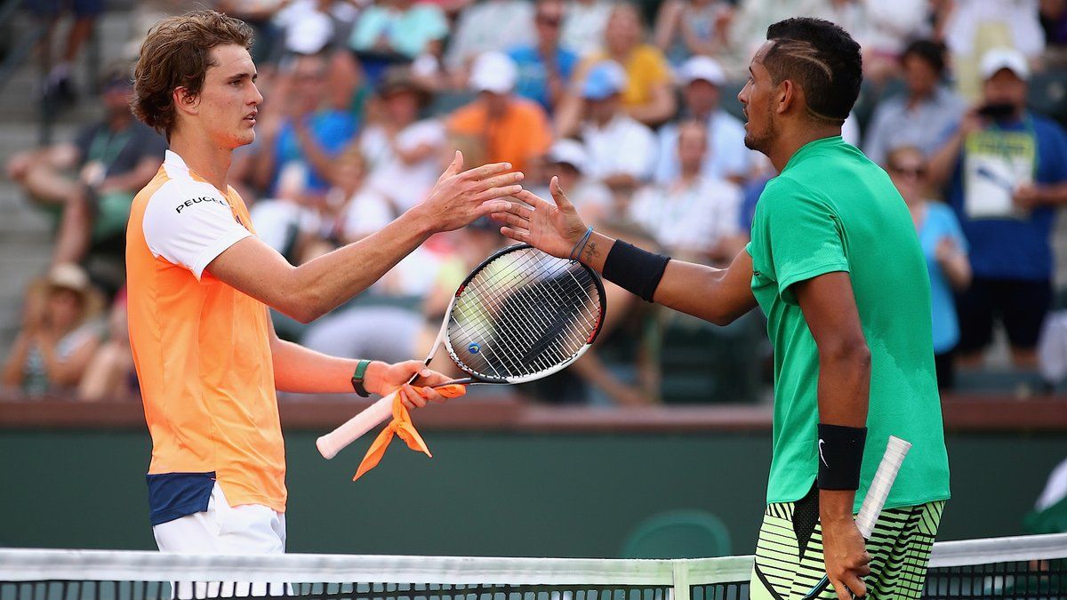 Zverev saluda a Kyrgios tras su victoria en el Miami Open