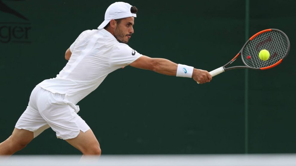 Thomas Fabbiano disputando la fase previa de Wimbledon