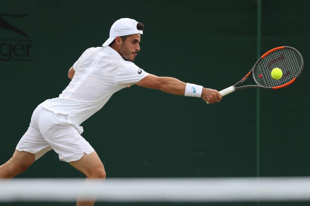 Thomas Fabbiano disputando la fase previa de Wimbledon