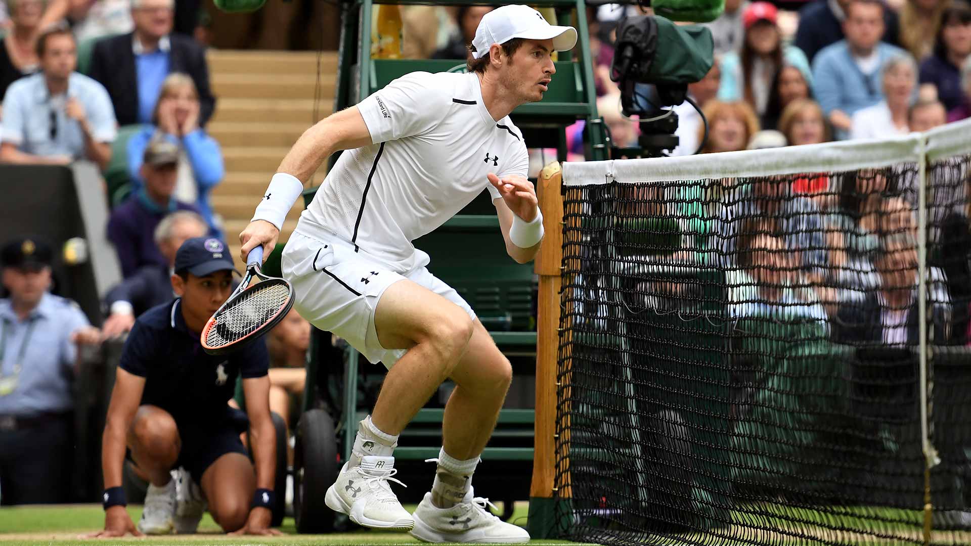Murray disputando el partido en Wimbledon