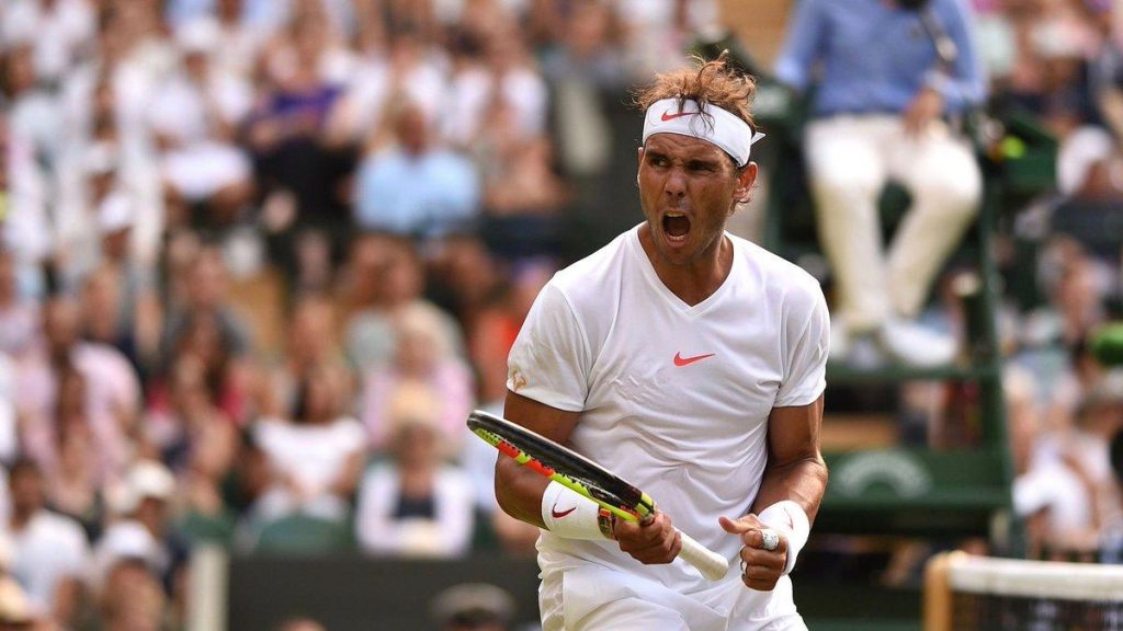 Nadal celebra un triunfo en Wimbledon 2018
