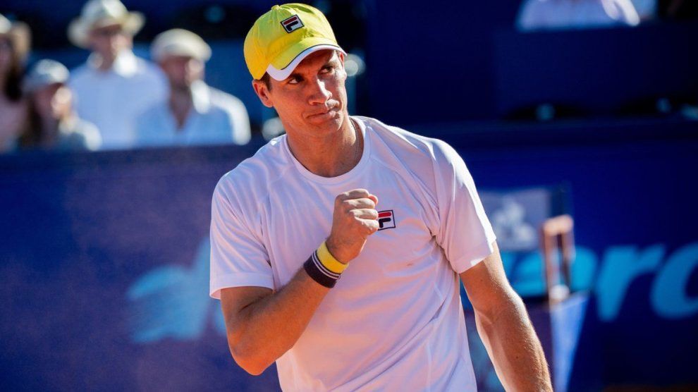 Facundo Bagnis celebra un punto en el ATP de Gstaad