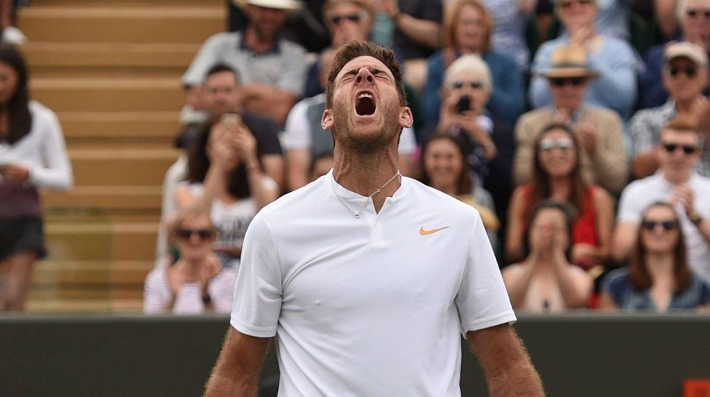 Del Potro celebra con rabia su pase a cuartos de final en Wimbledon 2018