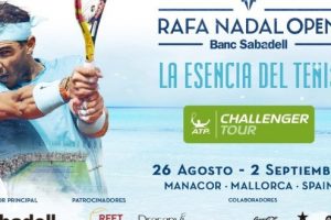 Cartel del torneo Challenger en la Rafa Nadal Academy