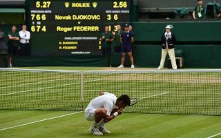 Djokovic en la final de Wimbledon 2015