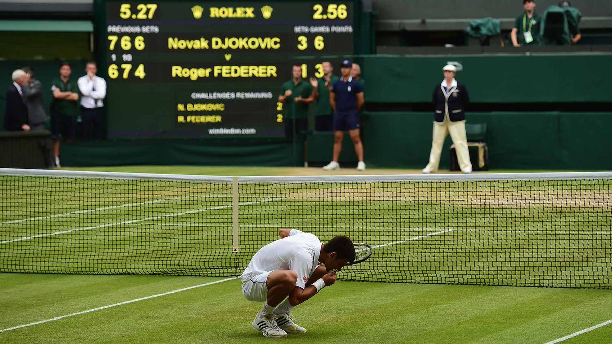 Djokovic en la final de Wimbledon 2015