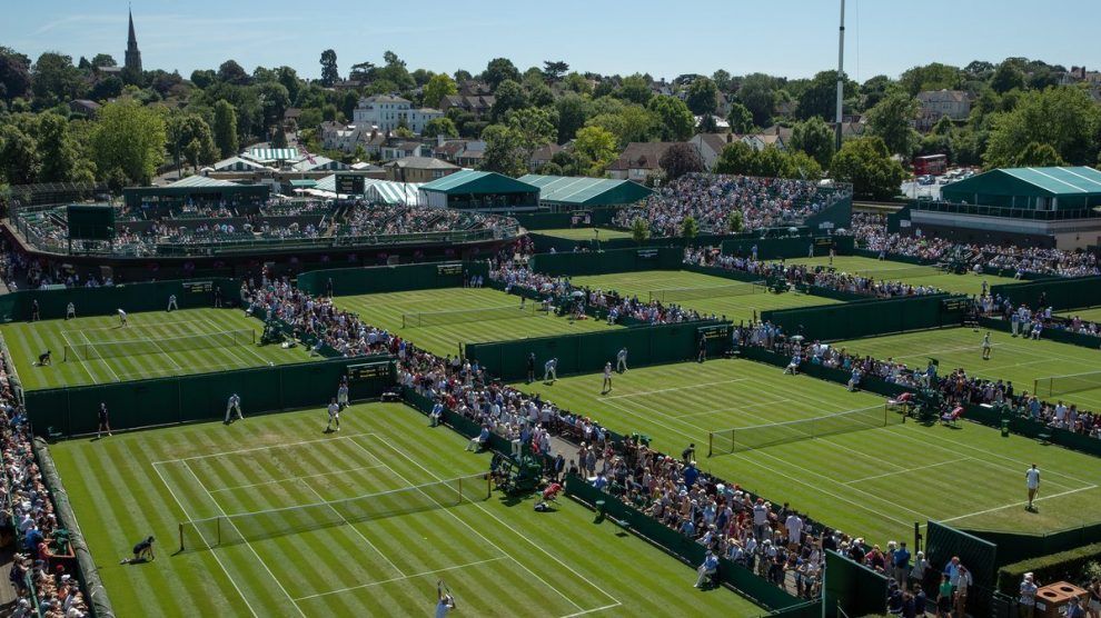 Instalaciones de Wimbledon durante un día de competición
