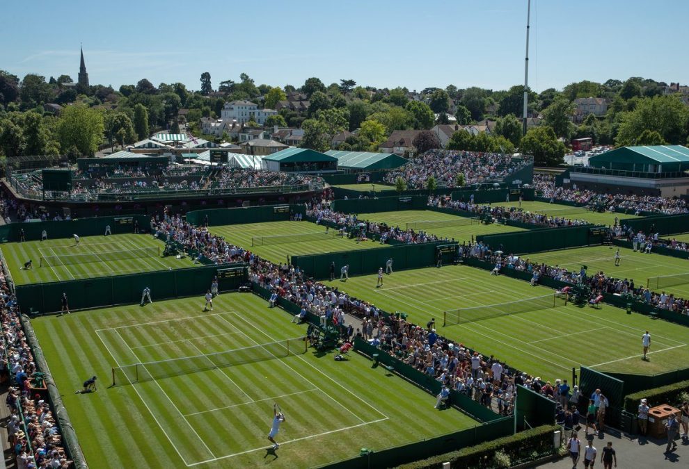 Instalaciones de Wimbledon durante un día de competición
