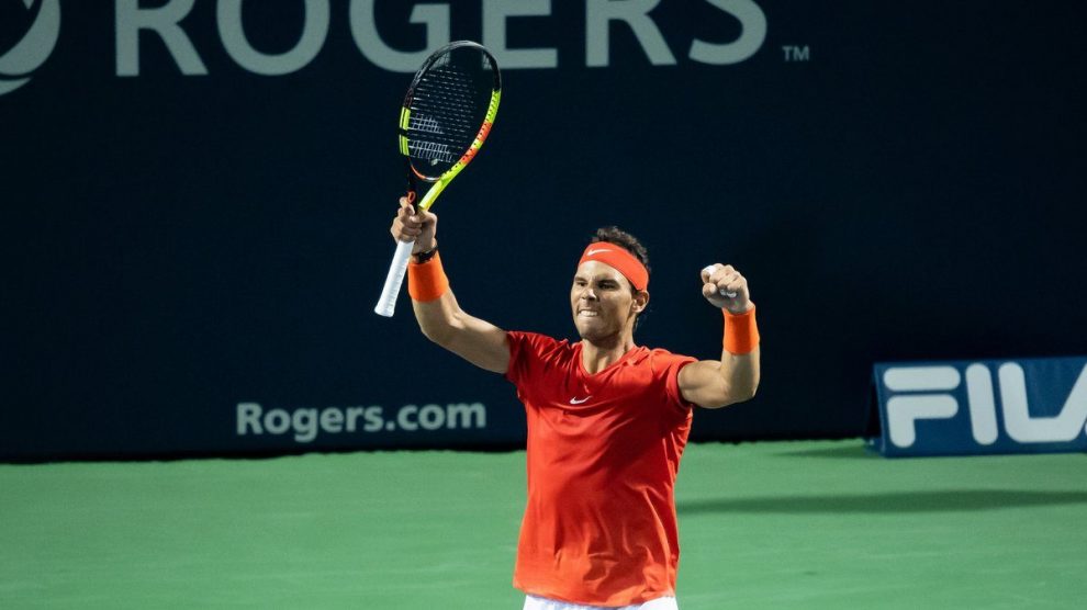 Rafael Nadal celebra una victoria en Cincinnati