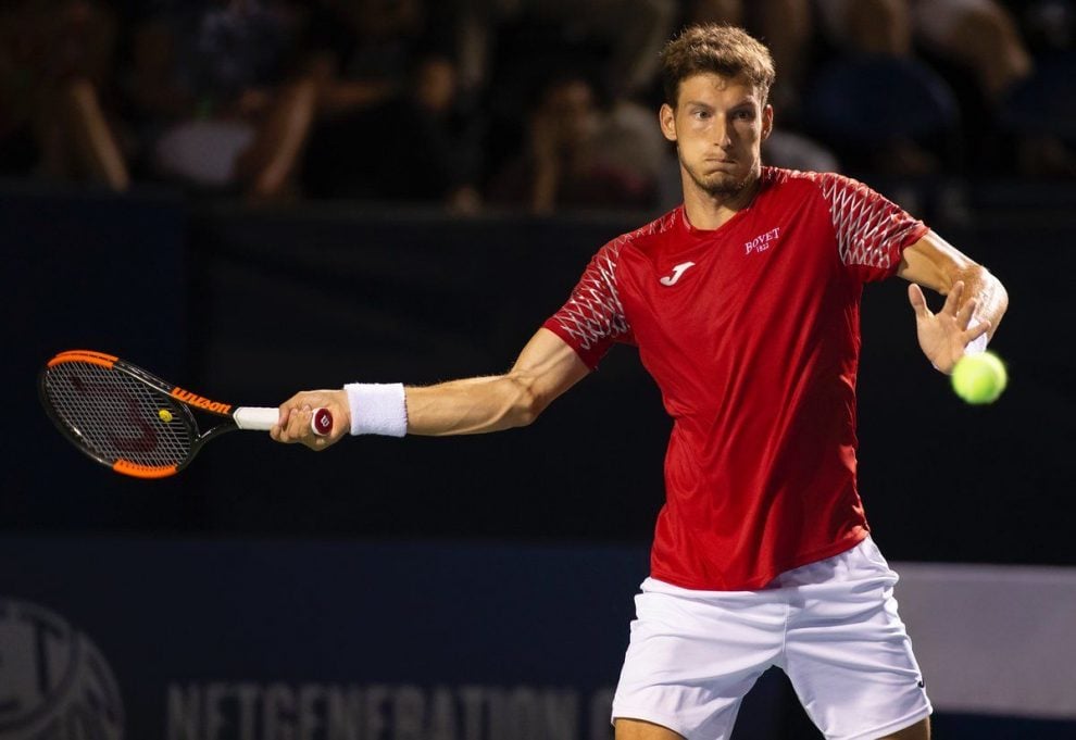 Pablo Carreño golpea una derecha en el ATP de Winstom Salem