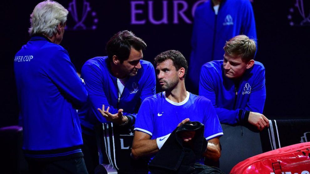 Dimitrov aconsejado por los miembros de Europa en la Laver Cup