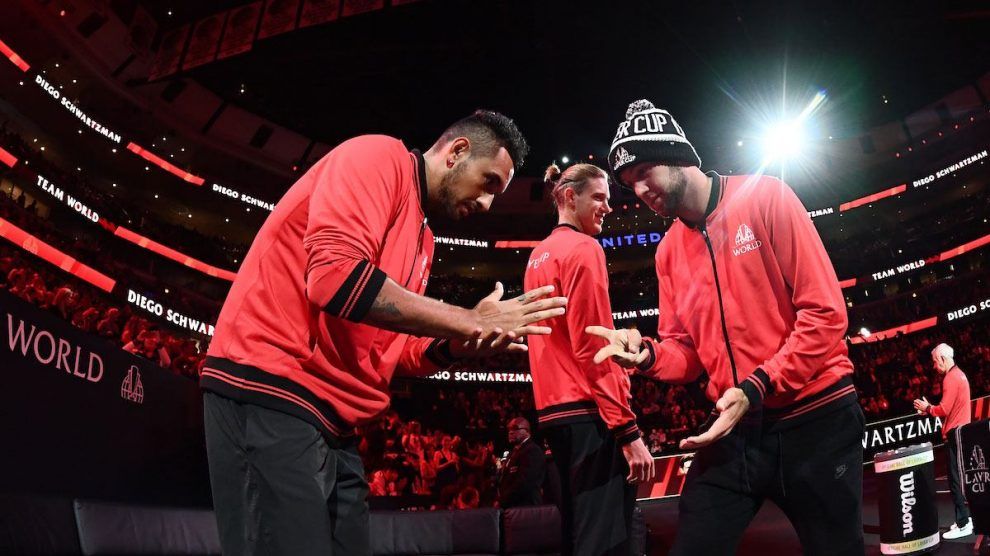 Sock y Kyrgios hacen su saludo en la Laver Cup 2018