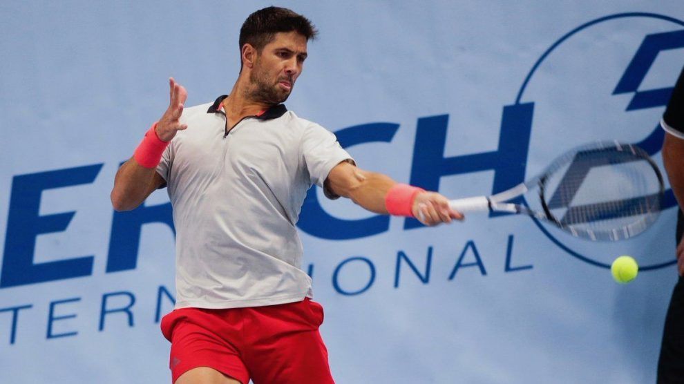 Verdasco golpea una derecha en el ATP de Viena