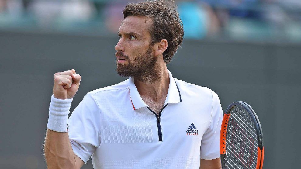 Gulbis celebra una victoria en un torneo ATP