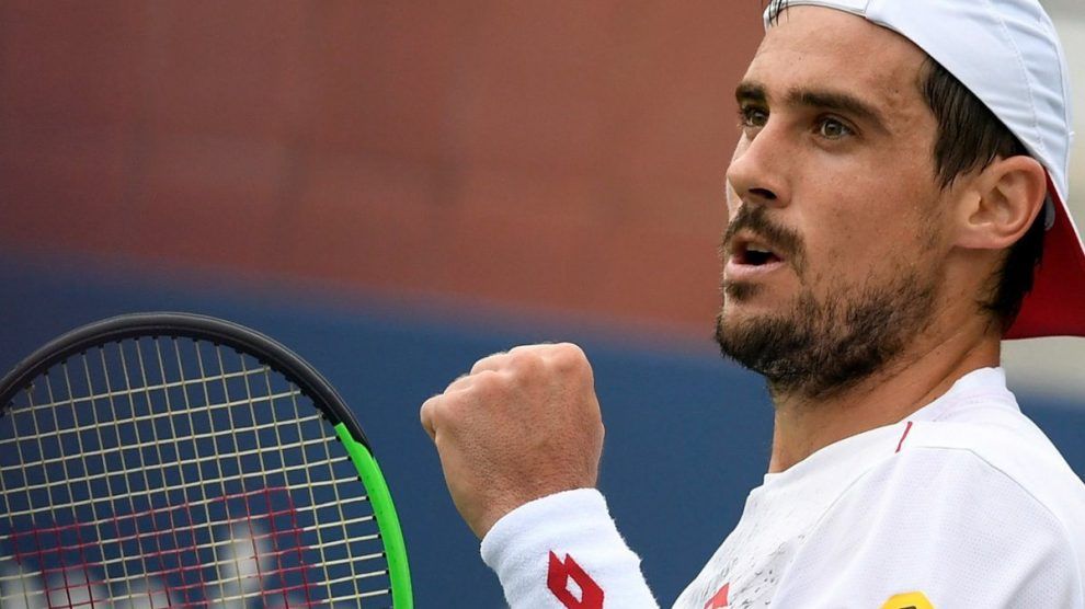 Guido Pella celebra el triunfo en el ATP de Doha