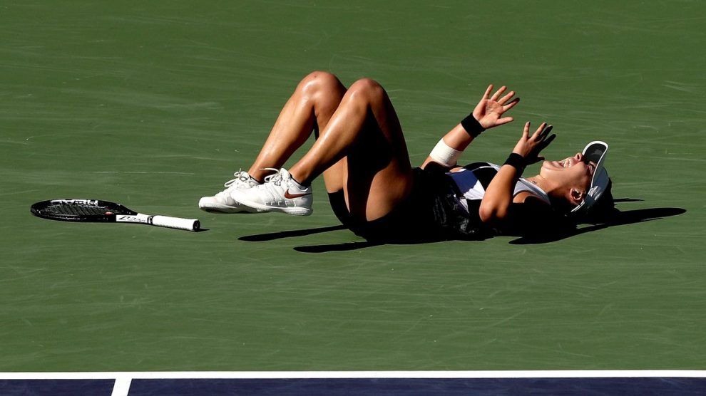 Bianca Andreescu celebra el triunfo en Indian Wells 2019