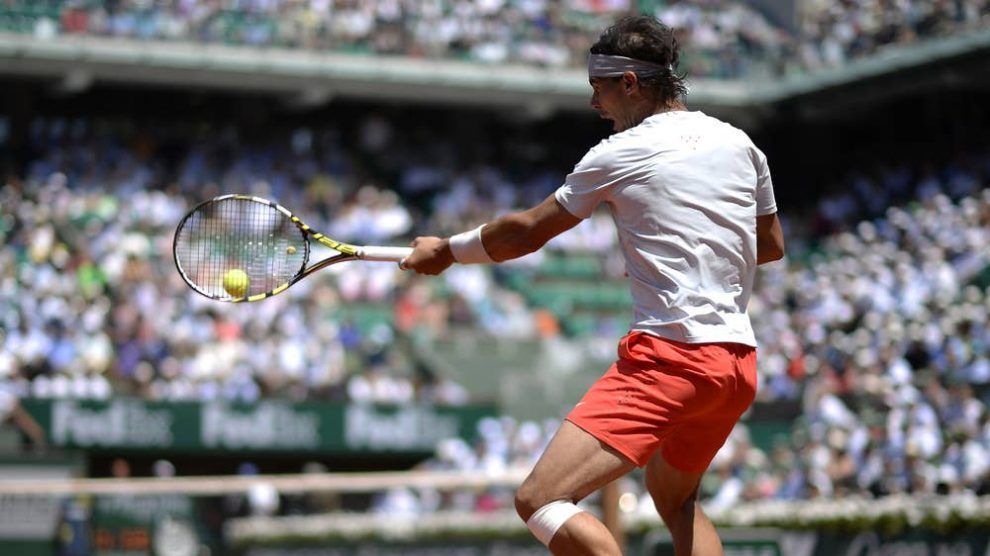Nadal durante un participación en Roland Garros 2013