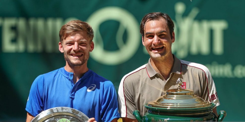 Roger Federer y David Goffin ATP Halle 2019