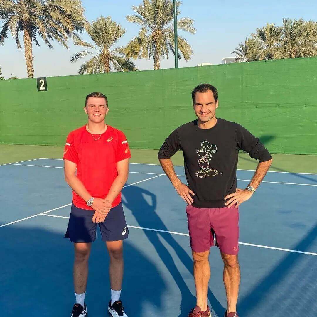 federer entrenamientos dubai 2021 