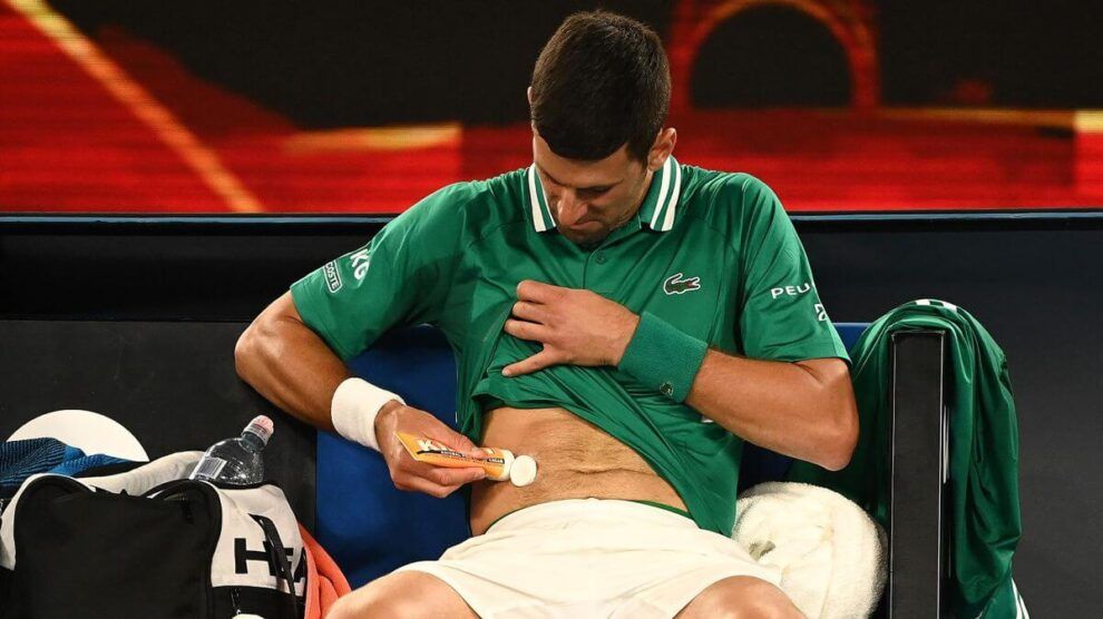 Djokovic lesión abdominal australia